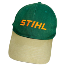 Stihl Power Equipment Baseball Hat Cap Adjustable Embroidered Green Tan - $26.24