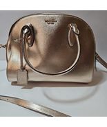 Kate Spade Gold Metallic Purse Cross Body Shoulder  Footed Base Adjustab... - $39.55