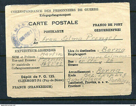 France 1945 Card POW Prisoner of War WWII to Germany 14193 - £11.87 GBP