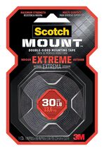 3M Scotch-Mount Double Sided 1 in. W X 60 in. L Mounting Tape Black 414H - $11.95