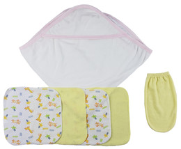 Bambini Newborn (0-6 Months) Girl Pink Hooded Towel, Washcloths and Hand... - $17.93