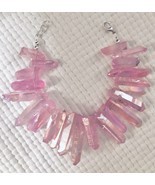 Cotton Candy pink druzy quartz Bracelet - $37.61