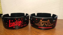 LONDON ENGLAND GLASS ASHTRAYS LOT OF 2 - $138.58 MXN