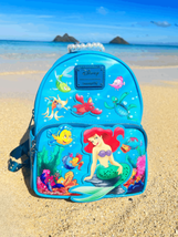 Loungefly Disney Little Mermaid Princess Ariel &amp; Friends Mini Backpack - £123.92 GBP