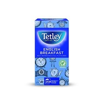 Tetley English Breakfast Tea Bags Drawstring in Envelope - Pack of 25 Te... - $8.00