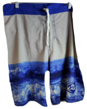 Bud Light Board Shorts Mens Size 40 Gray Blue Pocket Logo Pull On Drawstring - £7.48 GBP