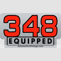 Chevrolet 348 Equipped Engine Size Silver Foil Sticker - $6.76