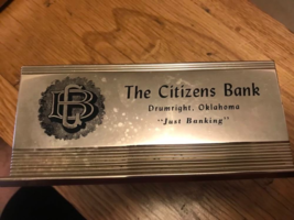 Vtg Drumright Oklahoma Citizens Bank Metal Letter Desk File Mail Banking Filing - £24.13 GBP