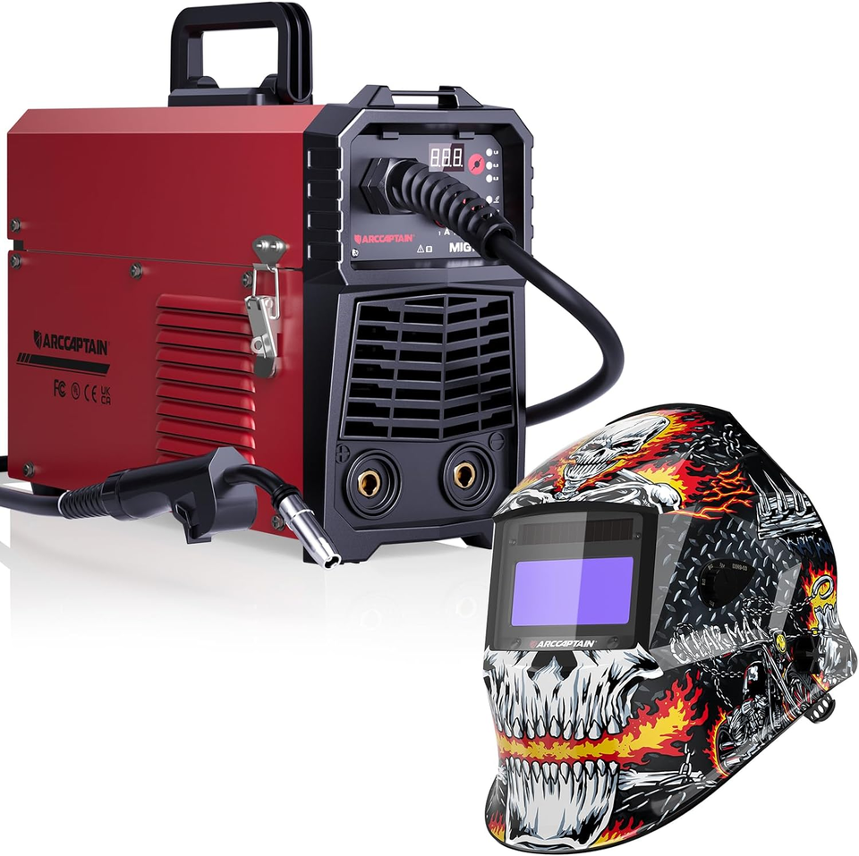 130A MIG Welder + Welding Helmet Auto Darkening - $282.13
