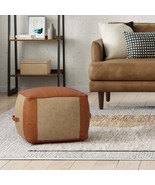 Atkinson Tan Pouf Ottoman – Stylish, Comfy Seating &amp; Footrest - €201,57 EUR