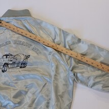 Vtg Aristo Jac By Hilton Chandler Ready Mix Men’s M Gray Satin Baseball Jacket image 9