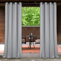 Outdoor Curtains 108 Inches Long Patio Waterproof Curtains Sunlight & Heat Block - £34.36 GBP