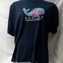 Boston Massachusetts Whale Destination TShirt. Travel Vinyard Vines Gild... - $19.79