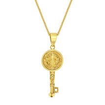 Genuine 14k Yellow Gold 0.98&quot; San Benito Key Pendant Necklace 16&quot; to 22&quot; - $298.35+