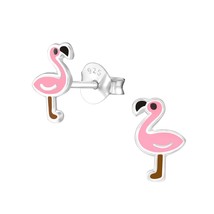 925 Sterling Silver Pink Flamingo Stud Earrings - £11.25 GBP