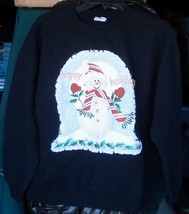Holiday Sweatshirt - Size Large 12-14 - USED - HAPPY HOLIDAYS - FROSTY S... - £7.76 GBP