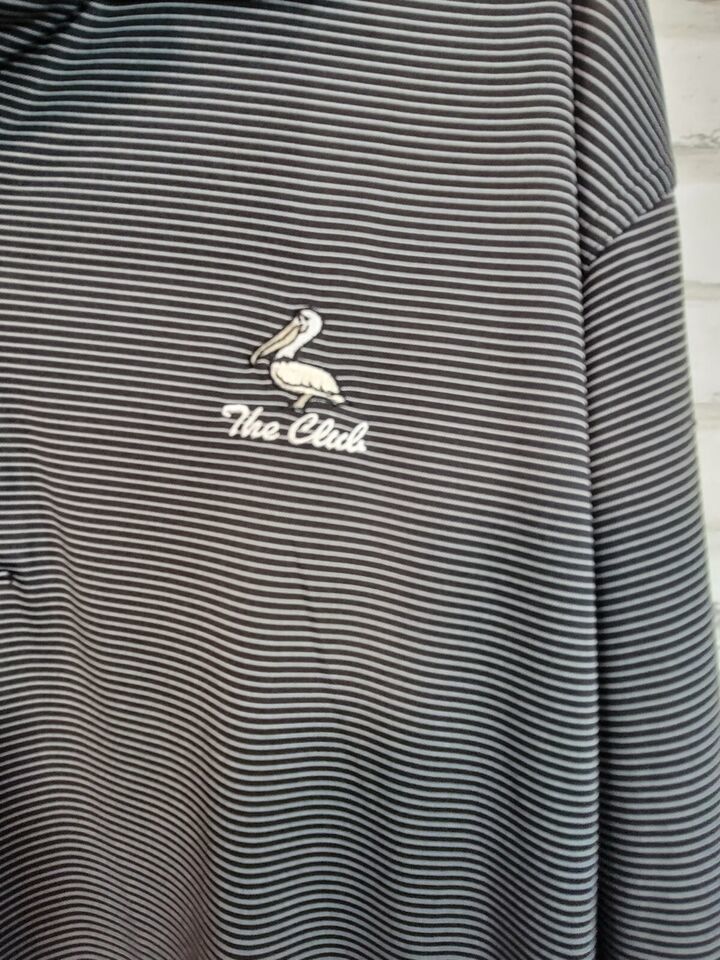 Men Large Greg Norman Play Dry Polo Golf Shirt Black White Horizontal Th... - $19.99
