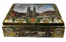 Vintage E. Otto Schmidt Large Hinged Cookie Tin Nurnberg German Biscuit Box ‘90 - £19.68 GBP