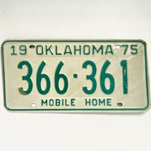 1975 United States Oklahoma Base Mobile Home License Plate 366-361 - £14.70 GBP