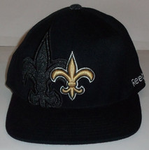 Excellent Nfl New Orl EAN S Saints / Reebok ON-FIELD Black Baseball Hat Size S/M - $23.33