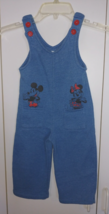 Disney Junior Minnie Blue Knit OVERALLS-2T-NWOT-COTTON/POLY-WARM/COMFY - £7.47 GBP