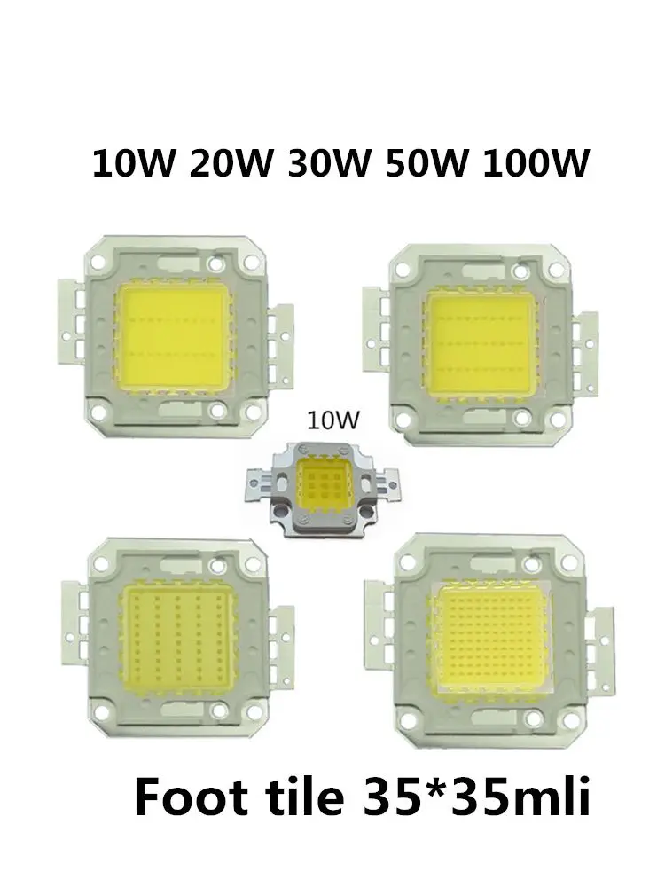 20pcs LED COB High Power 10W 20W 30W 50W 70W 100W 35*35MLI 30V Lamp Bead White/W - £138.81 GBP