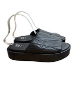 MOMA Black Leather Platform Slides Sandals Size 10.5 Handmade - $236.95 CAD