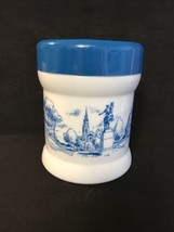Old Vintage Boston Scene Milk Glass Tobacco Humidor Canister Jar Plastic... - $24.12