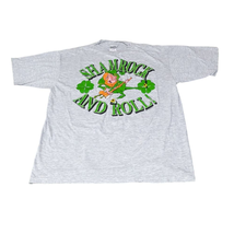Shamrock And Roll Leprechaun Large T Shirt Vintage 90s St Patrick&#39;s Day - $24.75