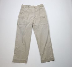 Vintage 90s Streetwear Mens 38x32 Faded Stonewash Wide Leg Chino Pants Beige - £42.80 GBP