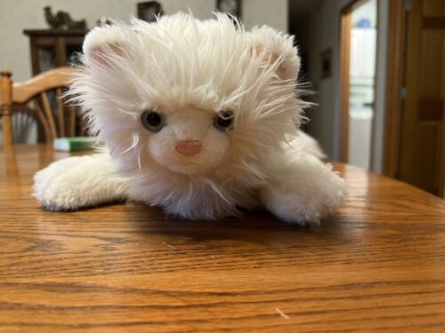 Gund Plush White long Haired Angora Stuffed Cat Chantel 320593 Blue Eyes Rare - $47.47