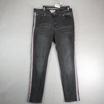 Denim &amp; Rivets Y2K Charcoal Jeans Women&#39;s 20 Stretch 34x29&quot; Glitter Side... - $25.00