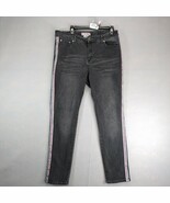 Denim &amp; Rivets Y2K Charcoal Jeans Women&#39;s 20 Stretch 34x29&quot; Glitter Side... - $459.38 MXN