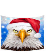 Christmas Cool Funny Wild Animal Art Eagle Santa Tapestry - $40.61 CAD+
