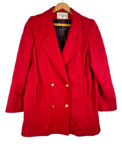Womens Overcoat Blazer Jacket Double Breasted Wool Red 9/10 Old Money Vi... - $1,119.14 MXN