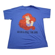 Disney Shirt Mens M Blue Short Sleeve Crew Neck Little Mermaid Pullover Tee - £14.84 GBP