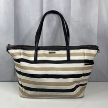 Kate Spade Grant Street Jules Grainy striped vinyl shoulder bag tote bag - $88.43