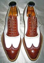 New Handmade men&#39;s white and burgundy shoes, spectator shoes for men dress shoes - £128.28 GBP