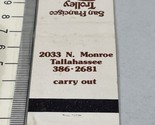 Matchbook Cover SanFrancisco Trolly Carry Out Food Tallahassee, FL gmg U... - £9.75 GBP