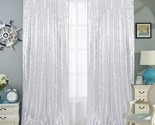 2X8Ft Christmas Silver Sequin Curtain Sparkle Sequin Curtain For Wedding... - $24.99