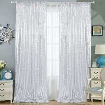 2X8Ft Christmas Silver Sequin Curtain Sparkle Sequin Curtain For Wedding Party - £20.41 GBP
