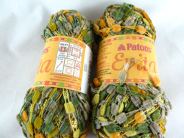 2 Skeins Patons Evita Nylon 50 g 1.75 oz each color COSTA Green orange - £5.91 GBP