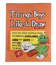 Jim Ivey 1979 - Things Boys Like to Draw  VERY RARE by Cartoonist  Vinta... - £5.60 GBP