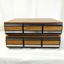 3 Drawer Cassette Tape Storage Cabinet Vintage Faux Wooden  Holds 78 Lot Of 2 - £37.06 GBP