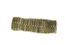 Goldtone Stretch Bracelet Chain Heavy Chunky 7.5&quot; 1 inch wide - £11.33 GBP