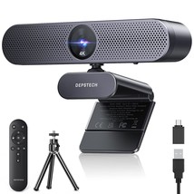 Webcam 4K, Zoomable Webcam With Microphone And Remote, Sony Sensor, 3X Digital Z - £79.92 GBP