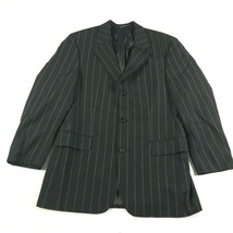 Vintage Hugo Boss Blazer Mens 40 Black Gold Striped Loro Piana Wool Mohair Blend - £44.97 GBP