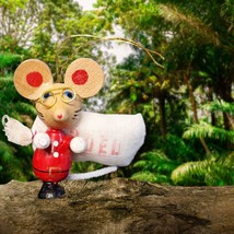 Wooden Mouse Christmas Ornament - £6.28 GBP
