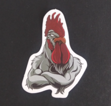 Gray Rooster Wild Angry Animal Sticker 2.5&quot; x 1.75&quot; (P) - $1.64