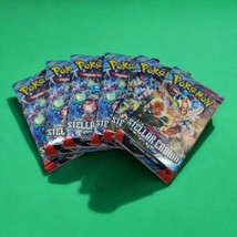 6 Pokemon Scarlet &amp; Violet STELLAR CROWN Booster Packs Brand New Factory... - $31.03